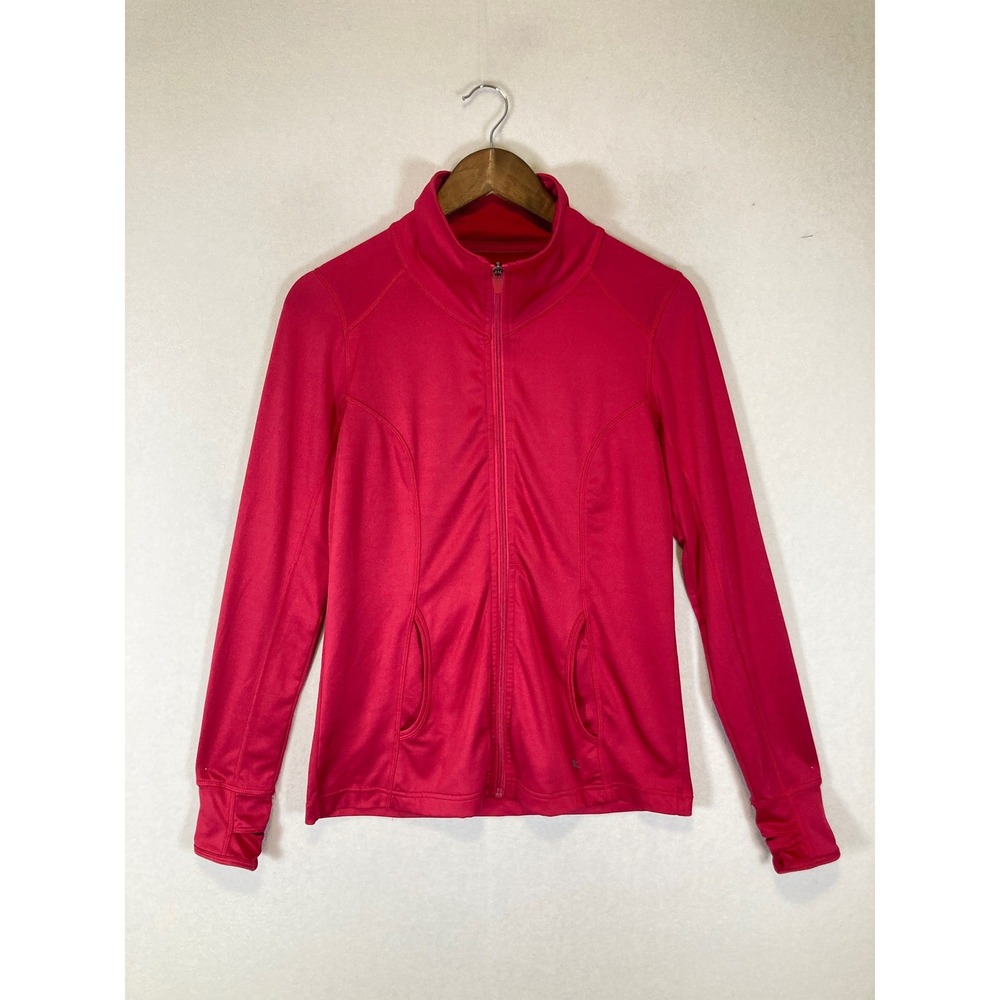 Activewear Danskin Now Womens Small Magenta Fire Full Zip Thumbhole Track Jacket